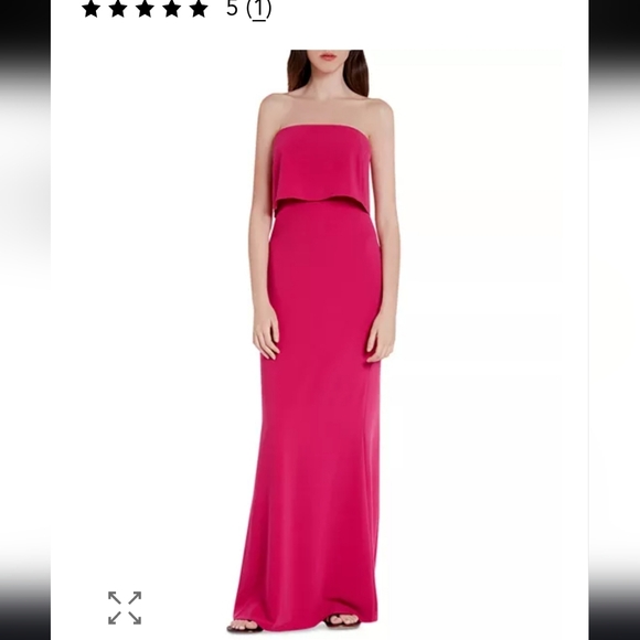 Halston Heritage Fuchsia Strapless Gown